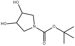 tert-butyl-trans-3,4-dihydroxypyrrolidine-1-carboxylate Structural