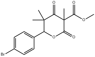 methyl 6-(4-bromophenyl)-3,5,5-trimethyl-2,4-dioxotetrahydro-2H-pyran-3-carboxylate Structural