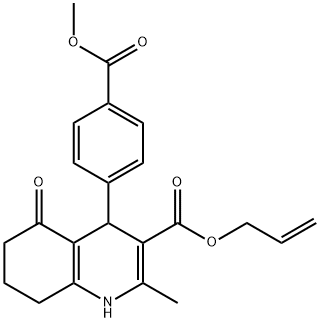allyl 4-(4-(methoxycarbonyl)phenyl)-2-methyl-5-oxo-1,4,5,6,7,8-hexahydroquinoline-3-carboxylate Structural