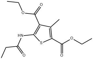 diethyl 3-methyl-5-propionamidothiophene-2,4-dicarboxylate Structural