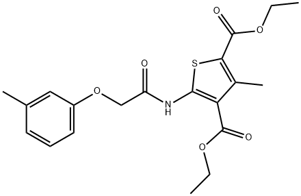diethyl 3-methyl-5-(2-(m-tolyloxy)acetamido)thiophene-2,4-dicarboxylate Structural