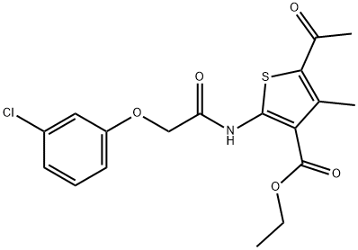 ethyl 5-acetyl-2-(2-(3-chlorophenoxy)acetamido)-4-methylthiophene-3-carboxylate Structural
