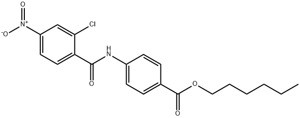hexyl 4-(2-chloro-4-nitrobenzamido)benzoate Structural