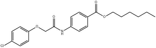 hexyl 4-(2-(4-chlorophenoxy)acetamido)benzoate Structural