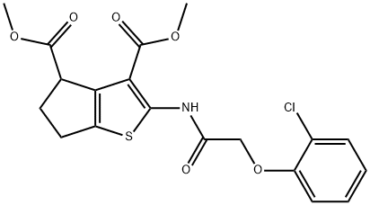 dimethyl 2-(2-(2-chlorophenoxy)acetamido)-5,6-dihydro-4H-cyclopenta[b]thiophene-3,4-dicarboxylate Structural