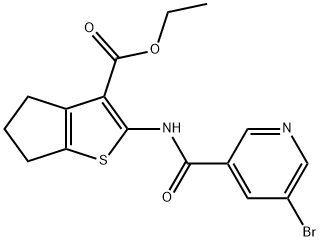 ethyl 2-(5-bromonicotinamido)-5,6-dihydro-4H-cyclopenta[b]thiophene-3-carboxylate Structural