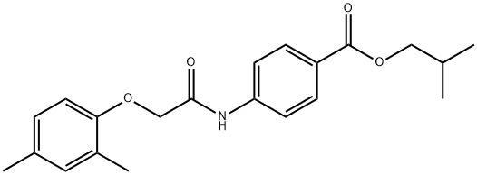isobutyl 4-(2-(2,4-dimethylphenoxy)acetamido)benzoate Structural