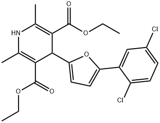 diethyl 4-[5-(2,5-dichlorophenyl)furan-2-yl]-2,6-dimethyl-1,4-dihydropyridine-3,5-dicarboxylate Structural