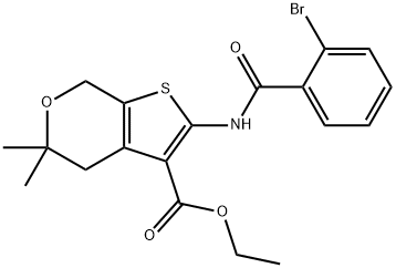 ethyl 2-(2-bromobenzamido)-5,5-dimethyl-5,7-dihydro-4H-thieno[2,3-c]pyran-3-carboxylate Structural
