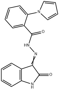 N'-[(3E)-2-oxo-1,2-dihydro-3H-indol-3-ylidene]-2-(1H-pyrrol-1-yl)benzohydrazide Structural