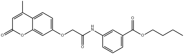 butyl 3-(2-((4-methyl-2-oxo-2H-chromen-7-yl)oxy)acetamido)benzoate Structural