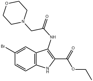 ethyl 5-bromo-3-(2-morpholinoacetamido)-1H-indole-2-carboxylate Structural