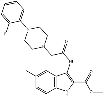 methyl 3-(2-(4-(2-fluorophenyl)piperazin-1-yl)acetamido)-5-methyl-1H-indole-2-carboxylate Structural