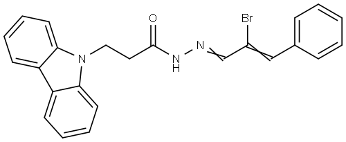 N'-[(1E,2Z)-2-bromo-3-phenylprop-2-en-1-ylidene]-3-(9H-carbazol-9-yl)propanehydrazide Structural