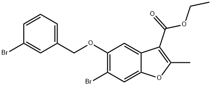 ethyl 6-bromo-5-((3-bromobenzyl)oxy)-2-methylbenzofuran-3-carboxylate Structural