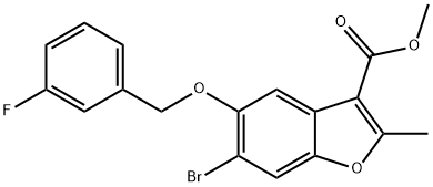 methyl 6-bromo-5-((3-fluorobenzyl)oxy)-2-methylbenzofuran-3-carboxylate Structural
