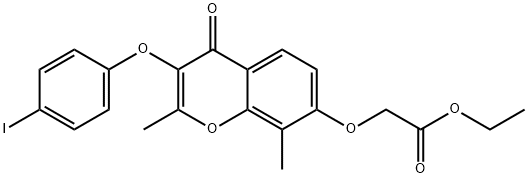 ethyl 2-((3-(4-iodophenoxy)-2,8-dimethyl-4-oxo-4H-chromen-7-yl)oxy)acetate Structural