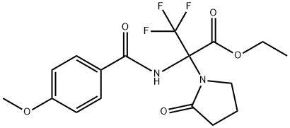 ethyl 3,3,3-trifluoro-2-(4-methoxybenzamido)-2-(2-oxopyrrolidin-1-yl)propanoate Structural