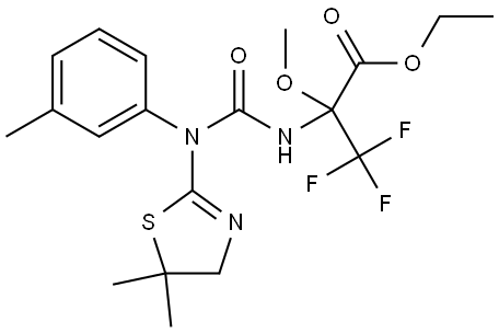 ethyl 2-(3-(5,5-dimethyl-4,5-dihydrothiazol-2-yl)-3-(m-tolyl)ureido)-3,3,3-trifluoro-2-methoxypropanoate Structural