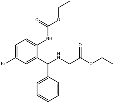 ethyl 2-(((5-bromo-2-((ethoxycarbonyl)amino)phenyl)(phenyl)methyl)amino)acetate Structural