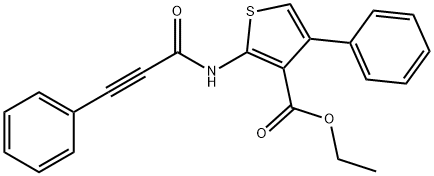 ethyl 4-phenyl-2-(3-phenylpropiolamido)thiophene-3-carboxylate Structural