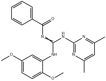 N-{(Z)-[(2,5-dimethoxyphenyl)amino][(4,6-dimethylpyrimidin-2-yl)amino]methylidene}benzamide Structural