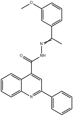 N'-[(1E)-1-(3-methoxyphenyl)ethylidene]-2-phenylquinoline-4-carbohydrazide Structural