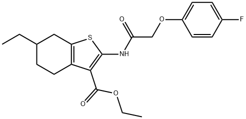 ethyl 6-ethyl-2-(2-(4-fluorophenoxy)acetamido)-4,5,6,7-tetrahydrobenzo[b]thiophene-3-carboxylate Structural