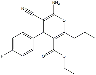 ethyl 6-amino-5-cyano-4-(4-fluorophenyl)-2-propyl-4H-pyran-3-carboxylate Structural