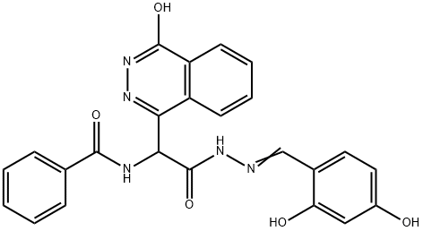 N-(2-(2-(2,4-dihydroxybenzylidene)hydrazinyl)-1-(4-hydroxyphthalazin-1-yl)-2-oxoethyl)benzamide Structural