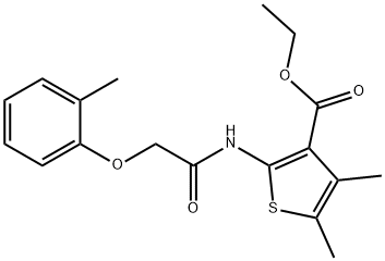 ethyl 4,5-dimethyl-2-(2-(o-tolyloxy)acetamido)thiophene-3-carboxylate Structural