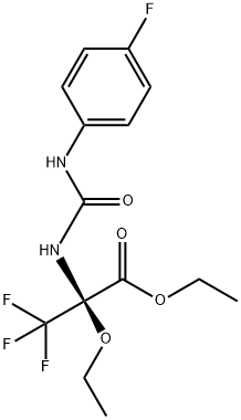 ethyl 2-ethoxy-3,3,3-trifluoro-2-(3-(4-fluorophenyl)ureido)propanoate Structural