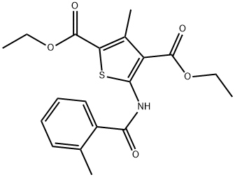 diethyl 3-methyl-5-(2-methylbenzamido)thiophene-2,4-dicarboxylate Structural