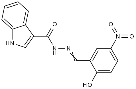 N'-[(E)-(2-hydroxy-5-nitrophenyl)methylidene]-1H-indole-3-carbohydrazide Structural
