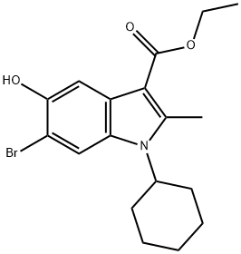 ethyl 6-bromo-1-cyclohexyl-5-hydroxy-2-methyl-1H-indole-3-carboxylate Structural