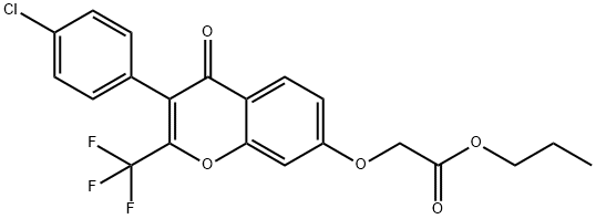 propyl 2-((3-(4-chlorophenyl)-4-oxo-2-(trifluoromethyl)-4H-chromen-7-yl)oxy)acetate Structural