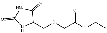 ethyl 2-(((2,5-dioxoimidazolidin-4-yl)methyl)thio)acetate Structural