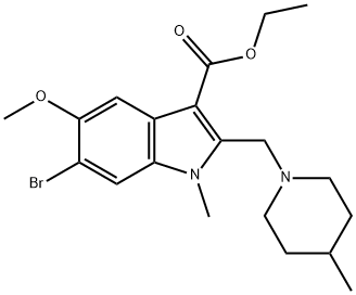 ethyl 6-bromo-5-methoxy-1-methyl-2-((4-methylpiperidin-1-yl)methyl)-1H-indole-3-carboxylate Structural