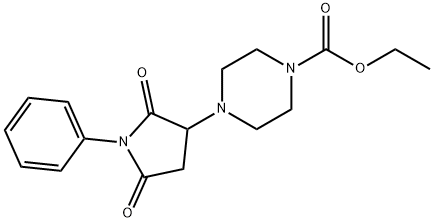 ethyl 4-(2,5-dioxo-1-phenylpyrrolidin-3-yl)piperazine-1-carboxylate Structural