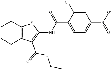 ethyl 2-(2-chloro-4-nitrobenzamido)-4,5,6,7-tetrahydrobenzo[b]thiophene-3-carboxylate Structural