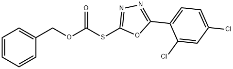 O-benzyl S-(5-(2,4-dichlorophenyl)-1,3,4-oxadiazol-2-yl) carbonothioate Structural