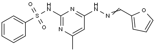 N-{4-[(2E)-2-(furan-2-ylmethylidene)hydrazinyl]-6-methylpyrimidin-2-yl}benzenesulfonamide Structural
