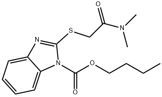 butyl 2-((2-(dimethylamino)-2-oxoethyl)thio)-1H-benzo[d]imidazole-1-carboxylate Structural
