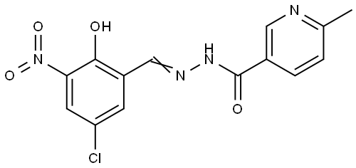 N'-[(Z)-(5-chloro-2-hydroxy-3-nitrophenyl)methylidene]-6-methylpyridine-3-carbohydrazide Structural
