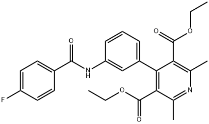 diethyl 4-(3-(4-fluorobenzamido)phenyl)-2,6-dimethylpyridine-3,5-dicarboxylate Structural