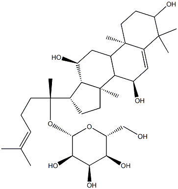 (3beta,7beta,12beta)-3,7,12-Trihydroxydammara-5,24-dien-20-yl beta-D-glucopyranoside Structural