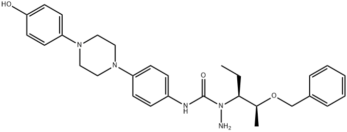 1-((2S,3R)-2-(benzyloxy)pentan-3-yl)-N-(4-(4-(4-hydroxyphenyl)piperazin-1-yl)phenyl)hydrazine-1-carboxamide Structural