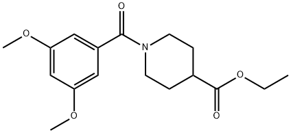 ethyl 1-(3,5-dimethoxybenzoyl)piperidine-4-carboxylate Structural