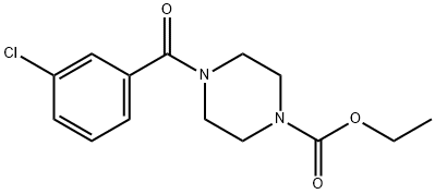 ethyl 4-[(3-chlorophenyl)carbonyl]piperazine-1-carboxylate Structural