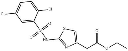 ethyl 2-(2-(2,5-dichlorophenylsulfonamido)thiazol-4-yl)acetate Structural